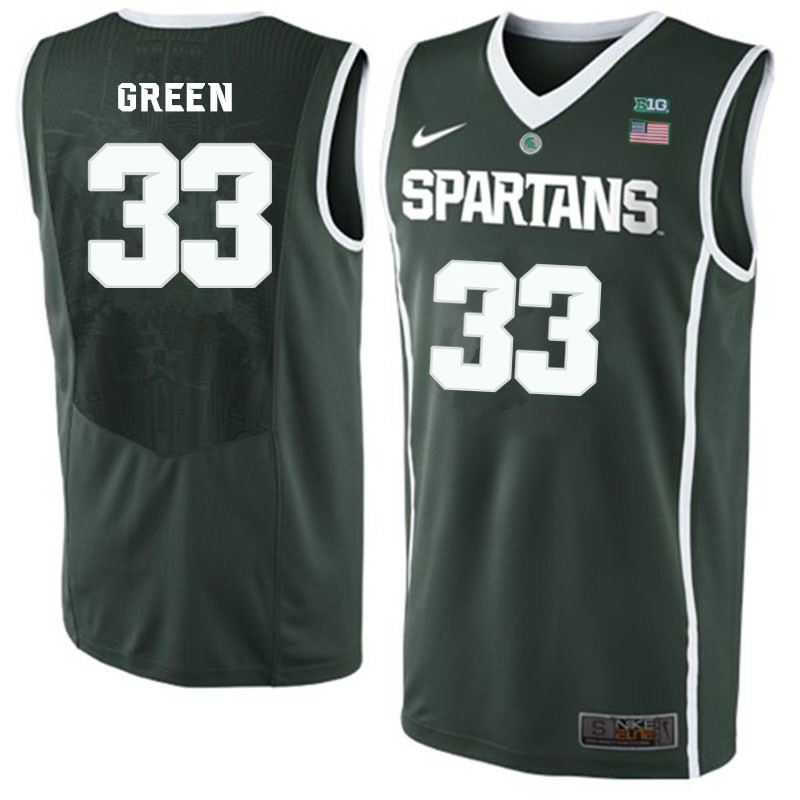 Men Michigan State Spartans #33 Johnny Green NCAA Nike Authentic Green 2019-20 College Stitched Basketball Jersey ME41R77AK